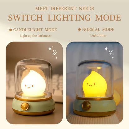 Cozy Kerosene Glow – Retro Rechargeable LED Bedside Lamp